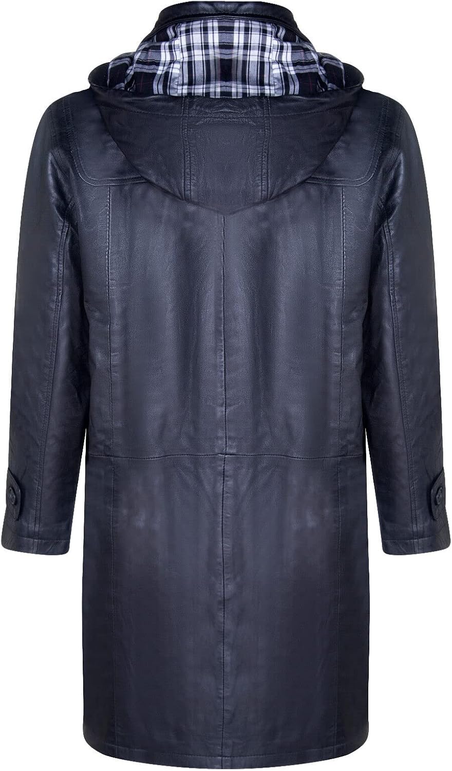 Men's Black Classic 3/4 Leather Duffle Coat