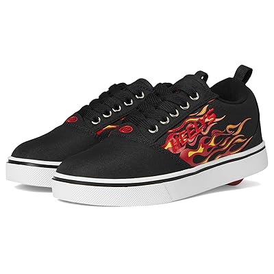Heelys Pro 20 Prints Skate Shoe (Little Kid/Big Kid/Adult) Kids Shoes Black/Red Flames