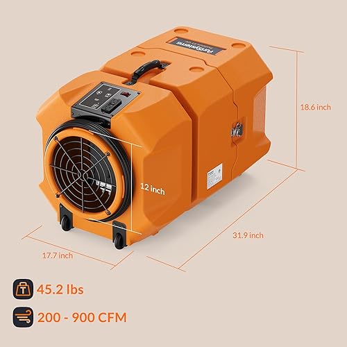 Miniatura 8 de PURISYSTEMS Purificador de aire para industrialcomercial, purificador de aire HEPA con luz, filtración de 3 etapas, 1100 pies cuadrados, 900 CFM,