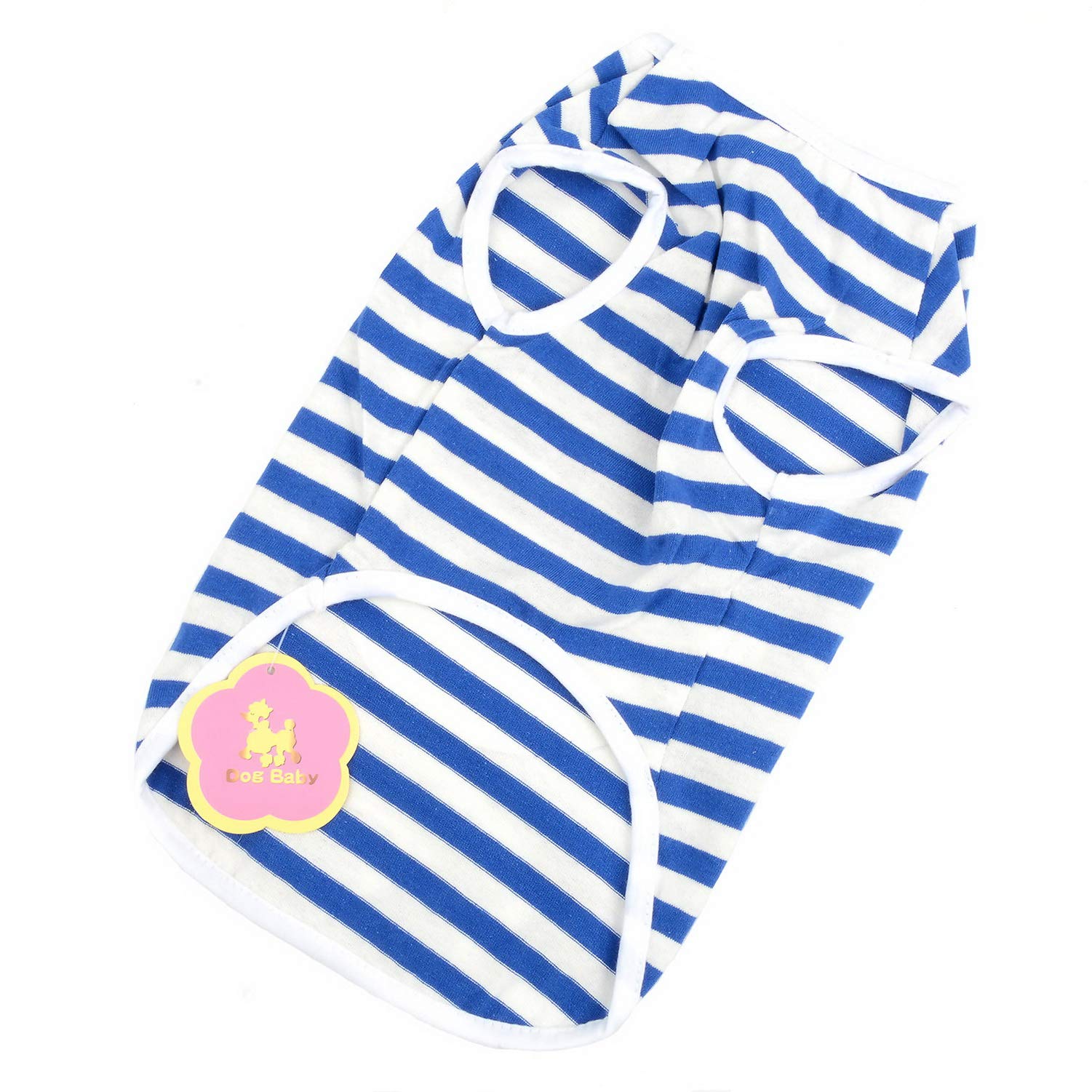 YQYS Hunde-Shirt Gestreift – Aus Baumwolle/Elasthan, Für Kleine Hunde 0,5–6,4 Kg – Tanktop Für Chihuahua, Yorkie & Co.