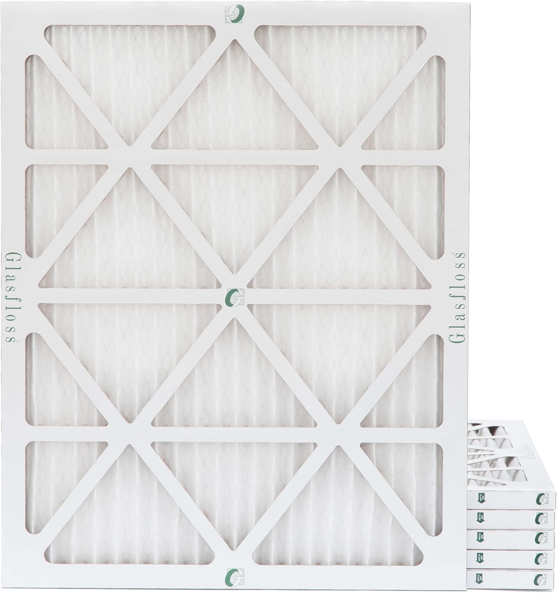 16 3/8 x 21 1/2 x 1 Carrier Replacement MERV 10 Pleated Air Filters by Glasfloss. Box of 6