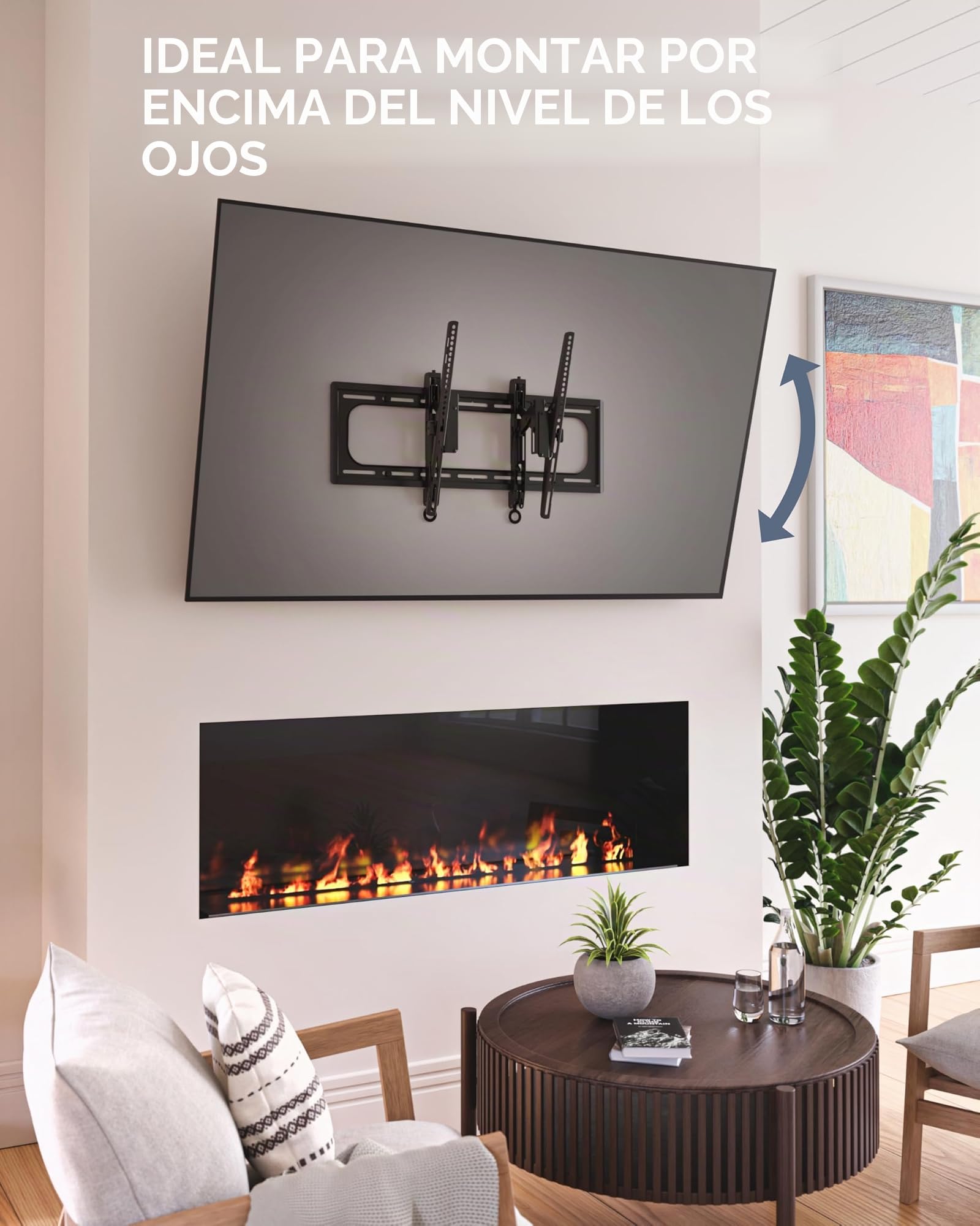 SANUS Soporte de Pared inclinable para televisores Grandes de hasta 229 cm, Soporte inclinable Ajuste Universal, extensión Suave de 14,5 cm Que Permite la gestión de Cables
