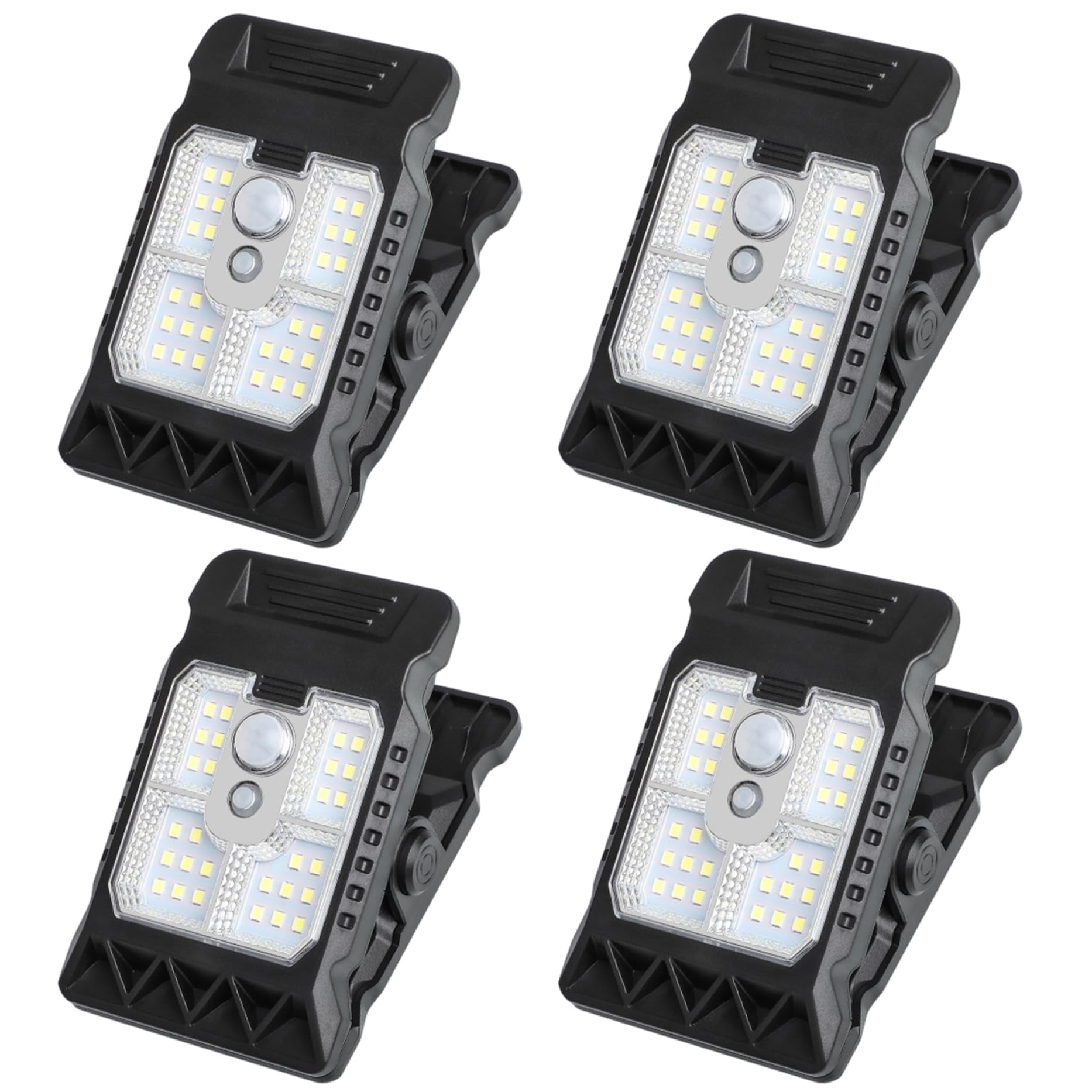 Aetherize 4Pcs Solar Clip Light with Motion Sensor, Portable Clip on Solar Lights Outdoor, Multifunctional LED Lamp for Garden, Home Light with Motion Sensor
