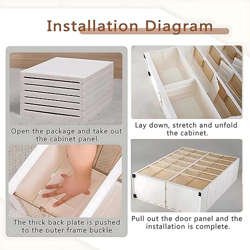 Miniatura 4 de Zapatero plegable de 9 niveles con ruedas, 36 pares de estantes plegables de plástico para zapatos para puerta delantera, armario y entrada,