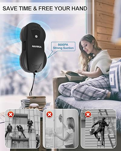 Miniatura 2 de NAVIKIA Paquete de 8 almohadillas de limpieza de repuesto, robot de limpieza de ventanas, modelos aplicables W17S, W124S, HCR0002 Robot de limpieza