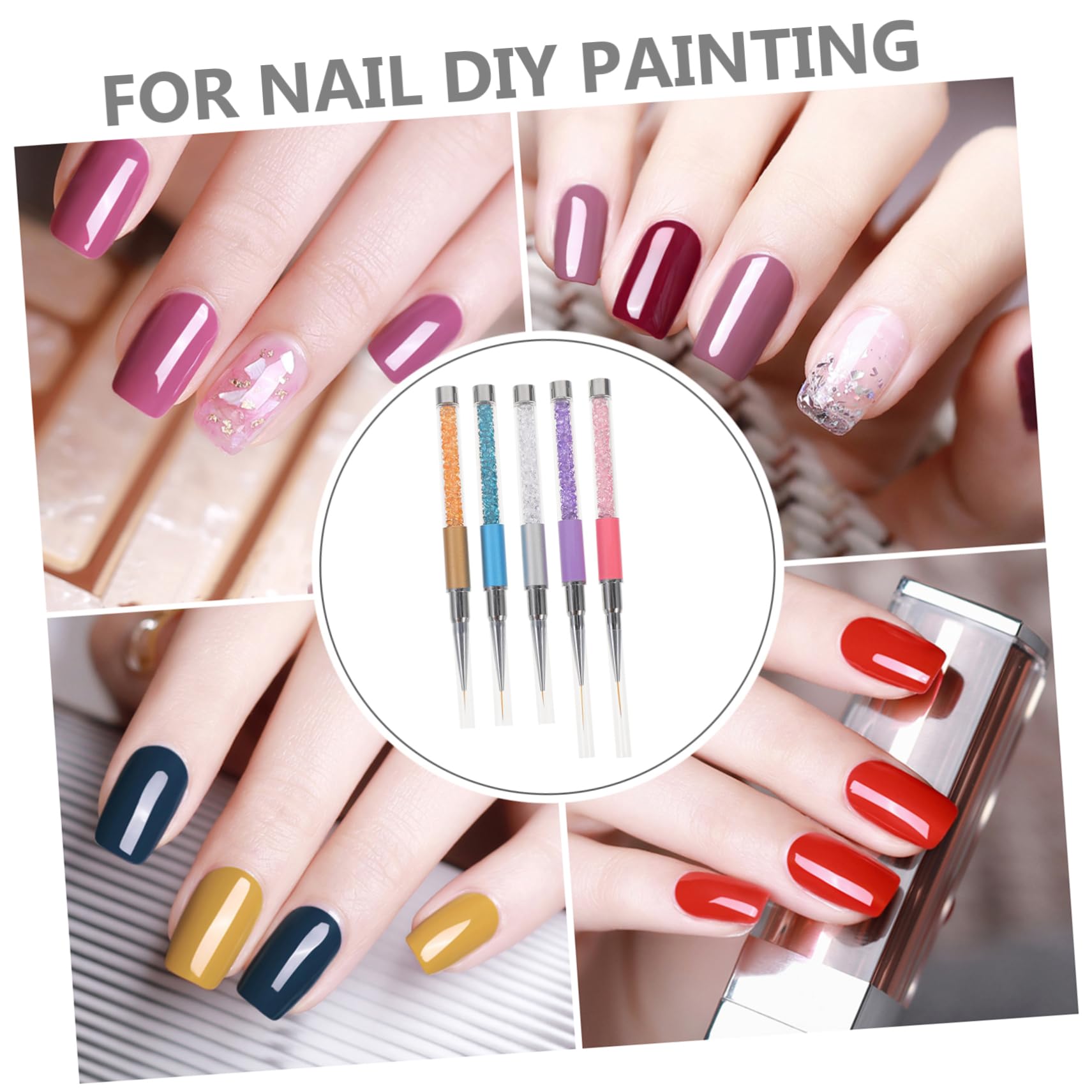 minkissy 25pièces Outils De Nail Art Pinceaux à Manucure Multifonctions Pour Salon à Domicile Stylos De Peinture Pour Avec Poignée Strass
