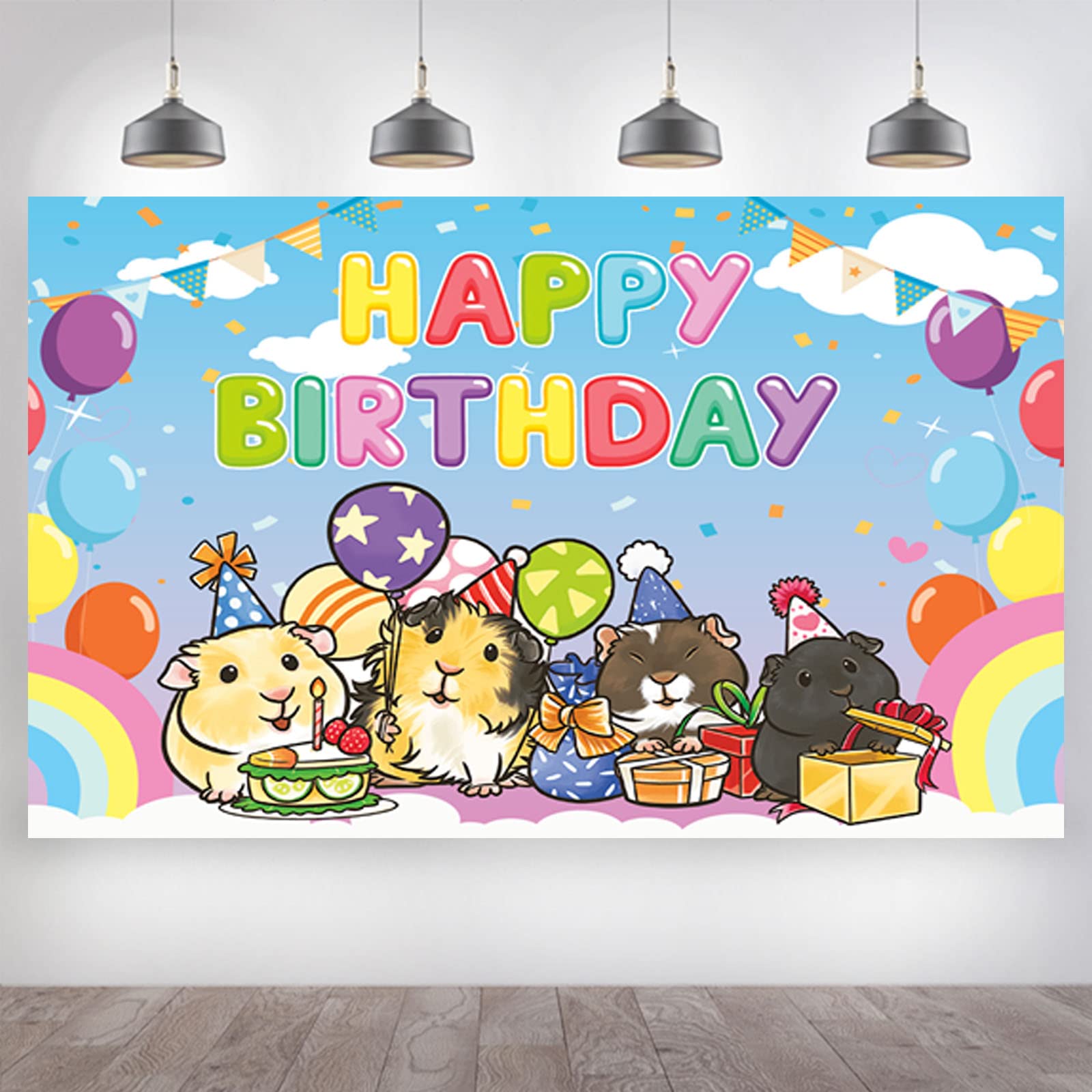 Buy HOMSHIAM Guinea Pig Theme Birthday Party Backdrop Banner Decoration