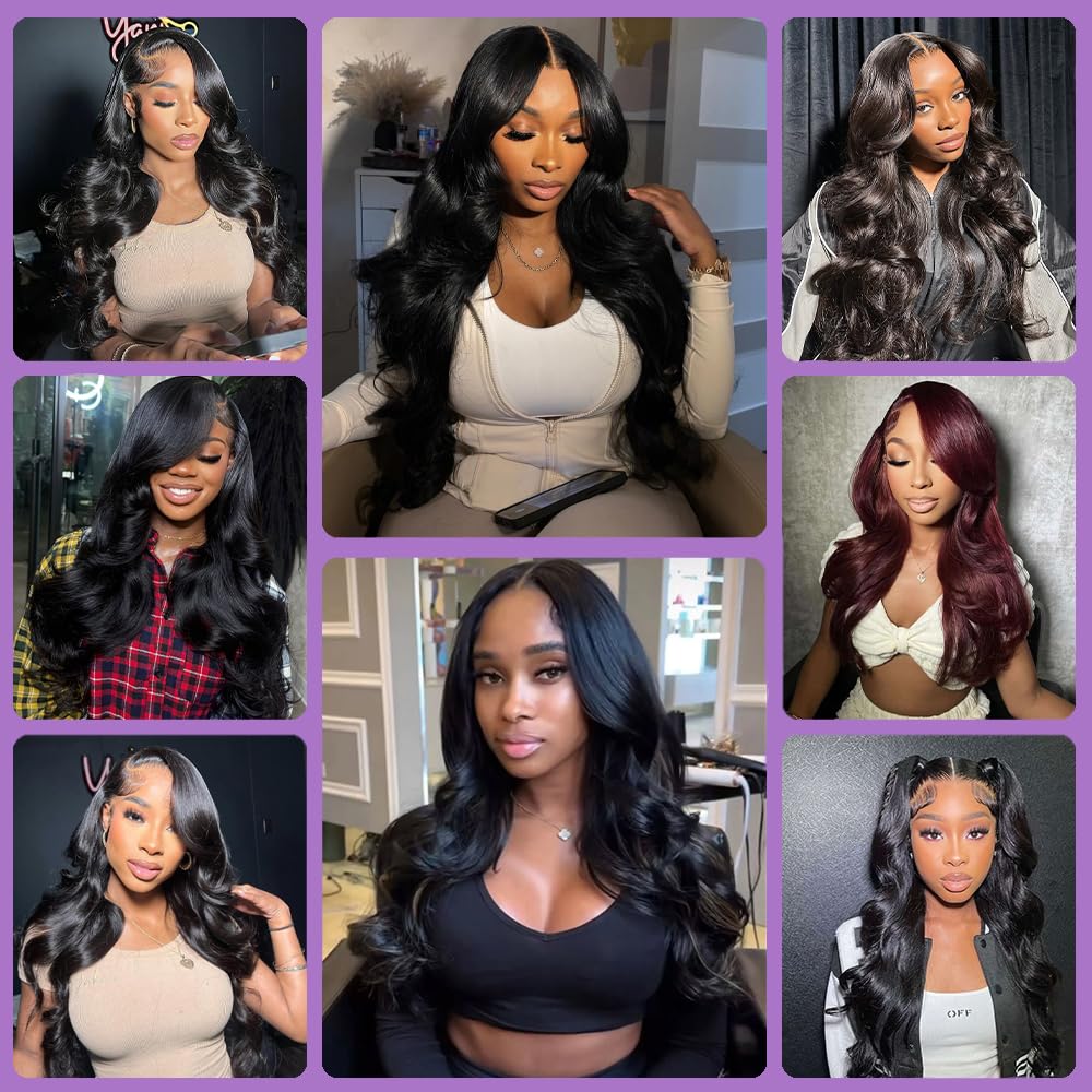 Body Wave Bundles Human Hair 18 20 22 Inch Human Hair 3 Bundles 100% Unprocessed Brazilian Virgin Hair Extensions for Black Women Quick Weave Hair Bundles Natural Color