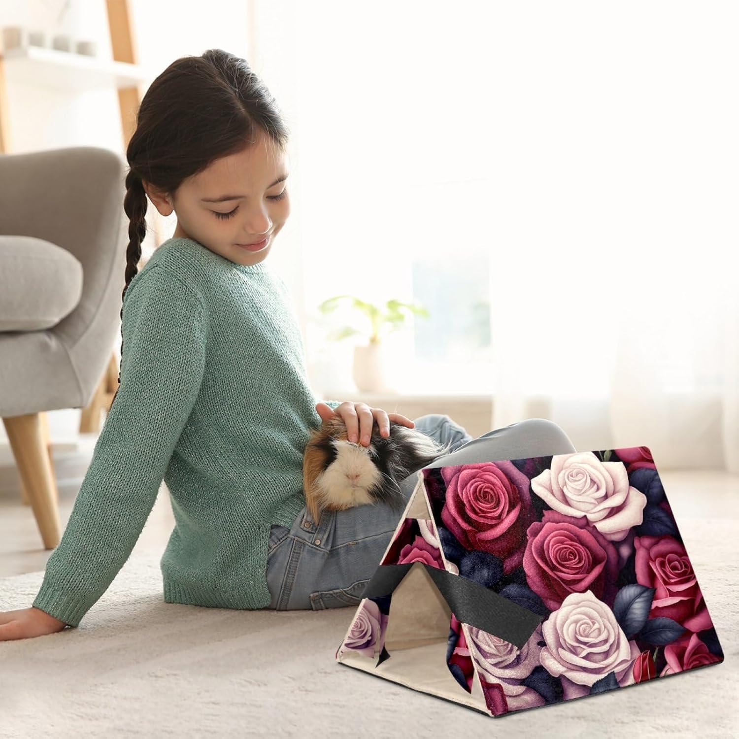 MAgiLL Guinea Pig Bed, Comfortable Hamster House, Hiding Place for Small Pets, Foldable Bed nest Suitable for pet nests of Short Rabbits, Rabbits, Ferrets, mice, and Hedgehogs