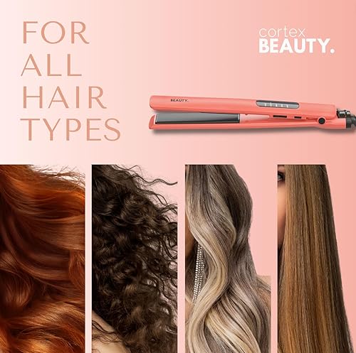 Miniatura 4 de Cortex Beauty - Plancha plana digital ultradelgada de 1 pulgada - Plancha plana para el cabello, cepillo pro Nano titanio, planchas de cabello