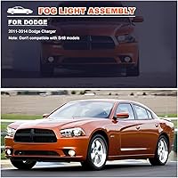 Vista 8 de Nixon Offroad Juego de luces antiniebla para Dodge Charger 2011-2014 con bombilla + cubierta de bisel negra + kit de arnés de cableado + interruptor