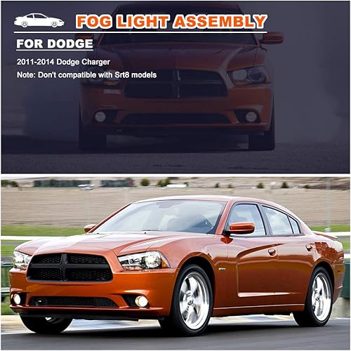 Miniatura 8 de Nixon Offroad Juego de luces antiniebla para Dodge Charger 2011-2014 con bombilla + cubierta de bisel negra + kit de arnés de cableado + interruptor