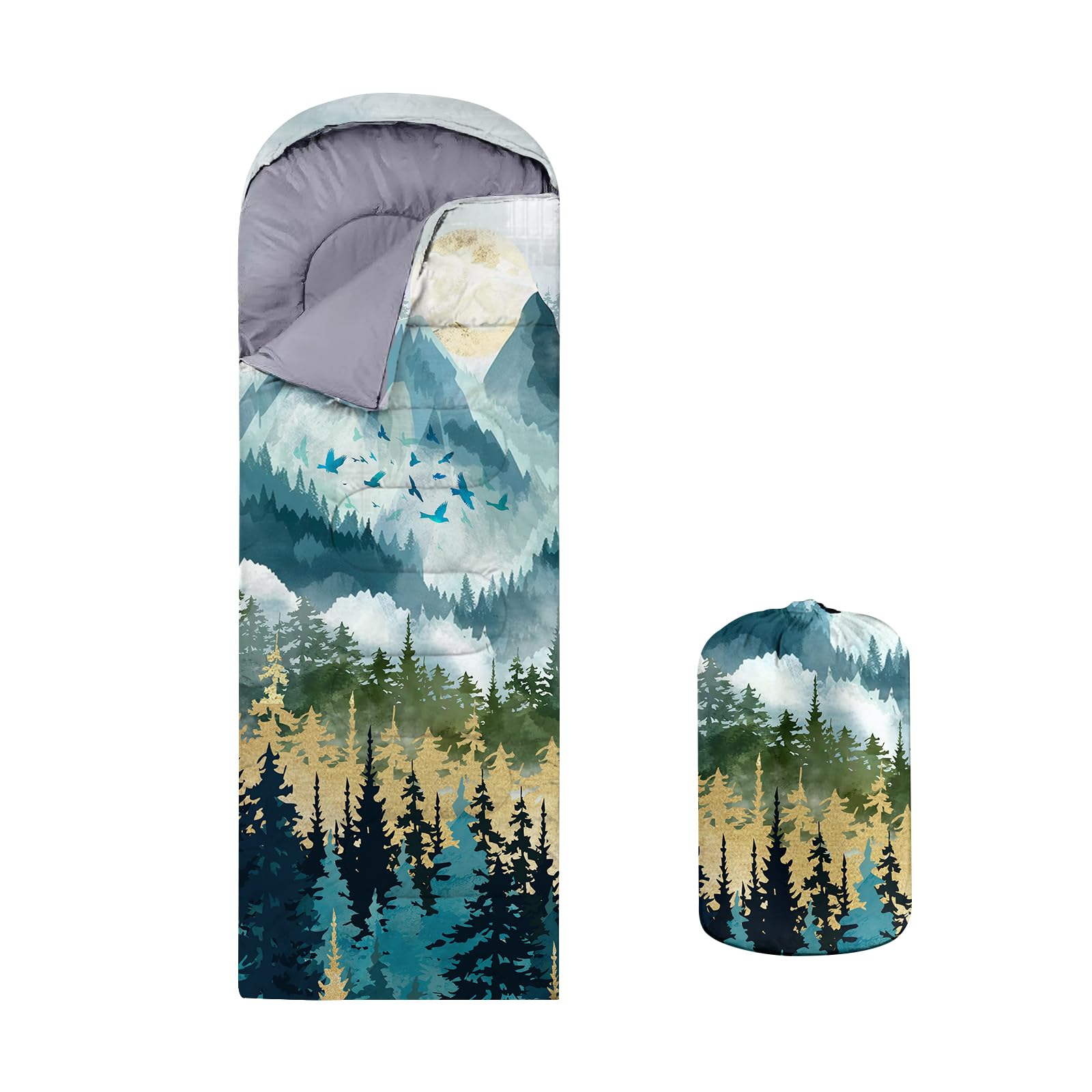 Outdoor Sleeping Bag Compact with Compression Sack for Camping Travel