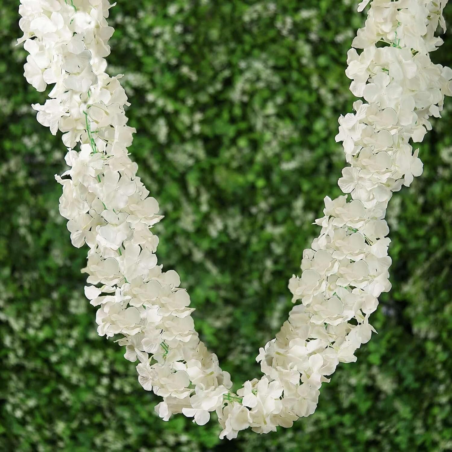 Efavormart 7ft | Cream Artificial Silk Hydrangea Hanging Flower Garland Vine