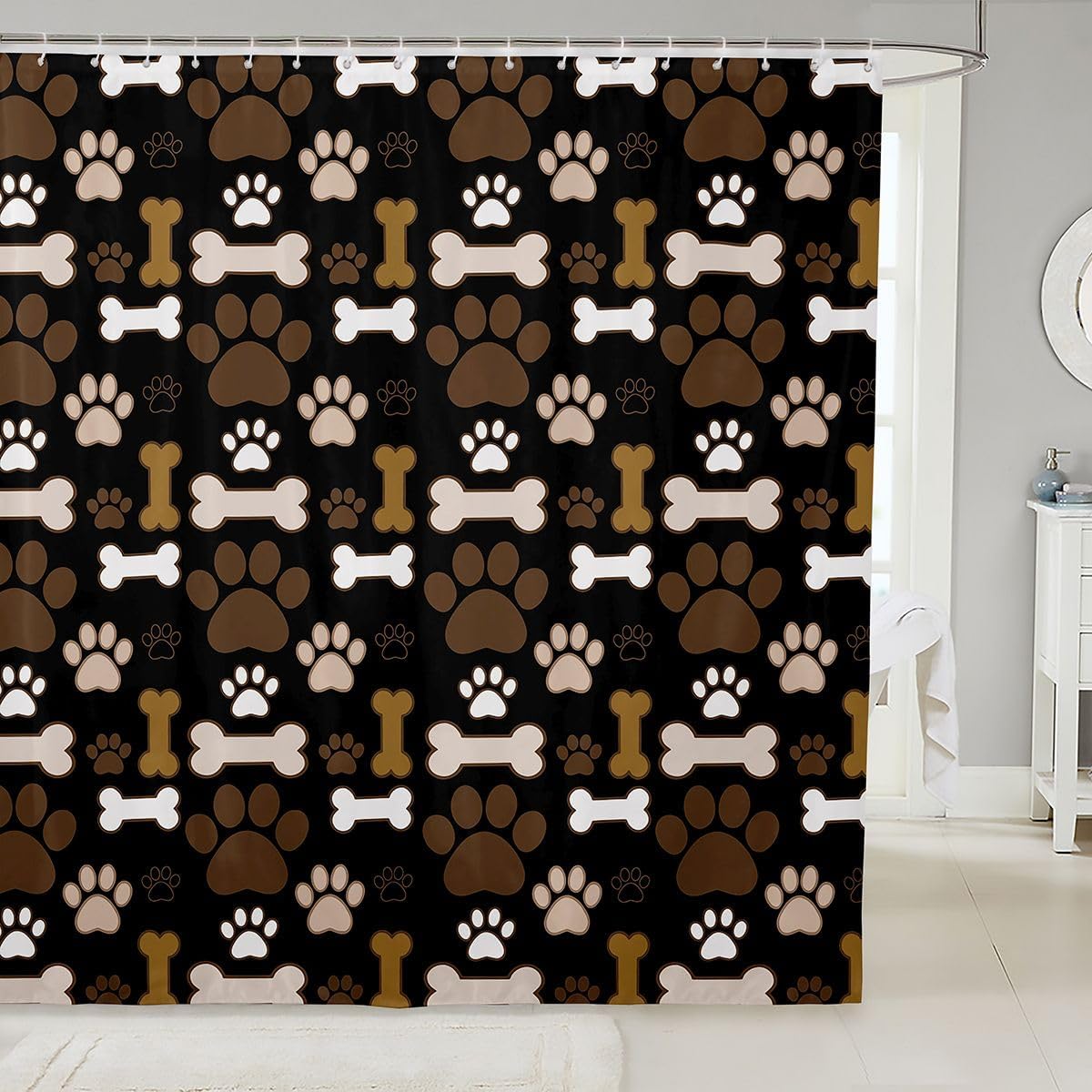 Erosebridal Brown Dog Paw Bathroom Accessories for Kids Adults