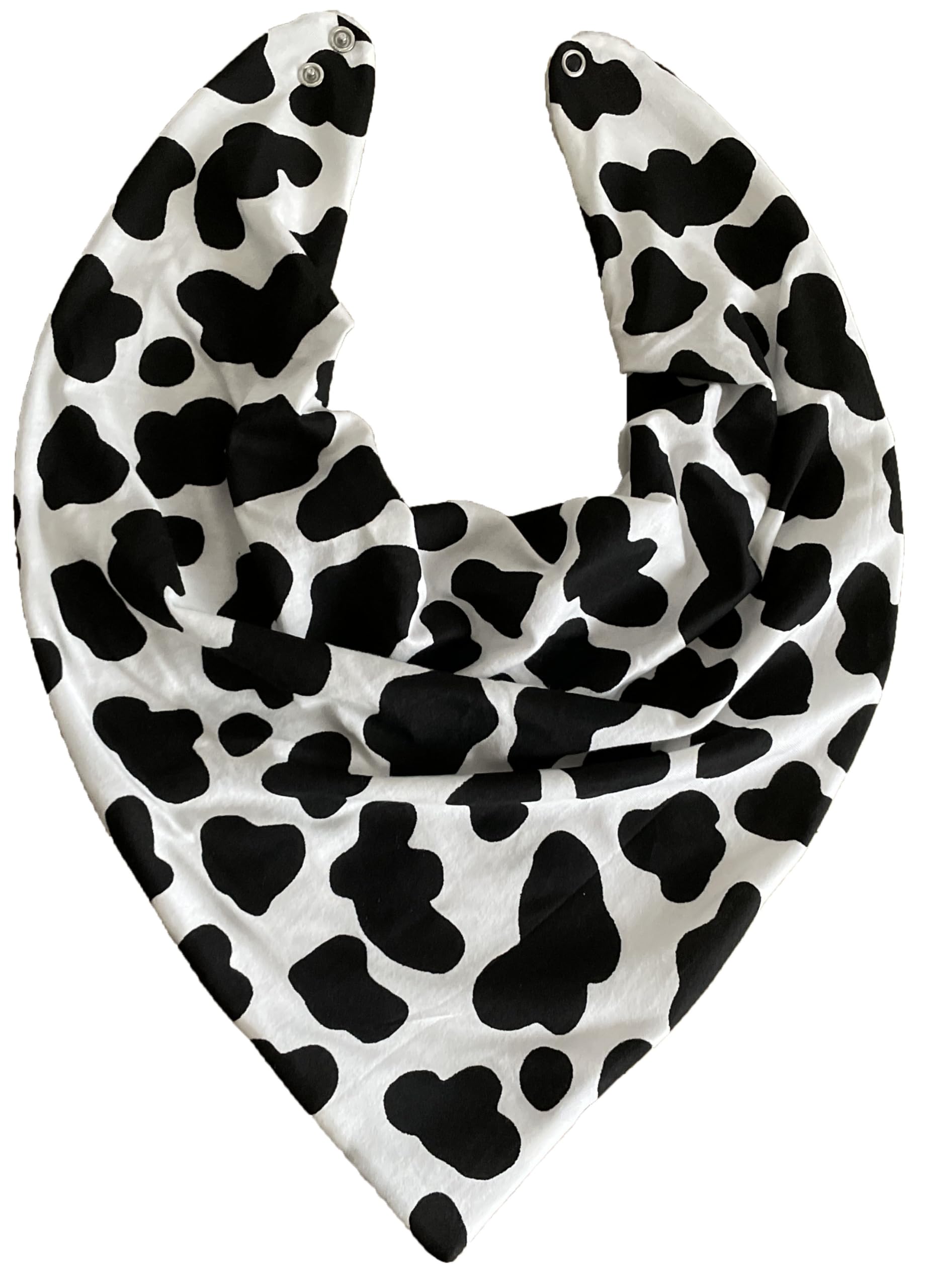 Oooly Dooly Bibs Multi Colour Adult Dribble Bib Bandana Special Needs 2 Pack 1 X Black/White Cow Print 1 X Pale Pink/Black Spots