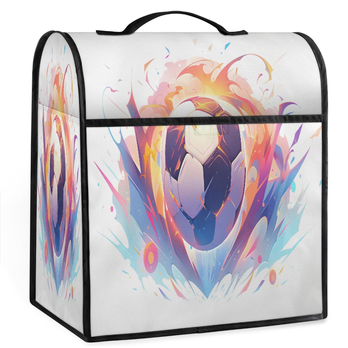 Coffee Maker Cover Colorful Football Pattern Kitchen Appliance Covers Small Appliance Covers Blender Cover Juicer Cover Dust Covers for Kitchen Appliances with Top Handle and Pockets,Washable,C591