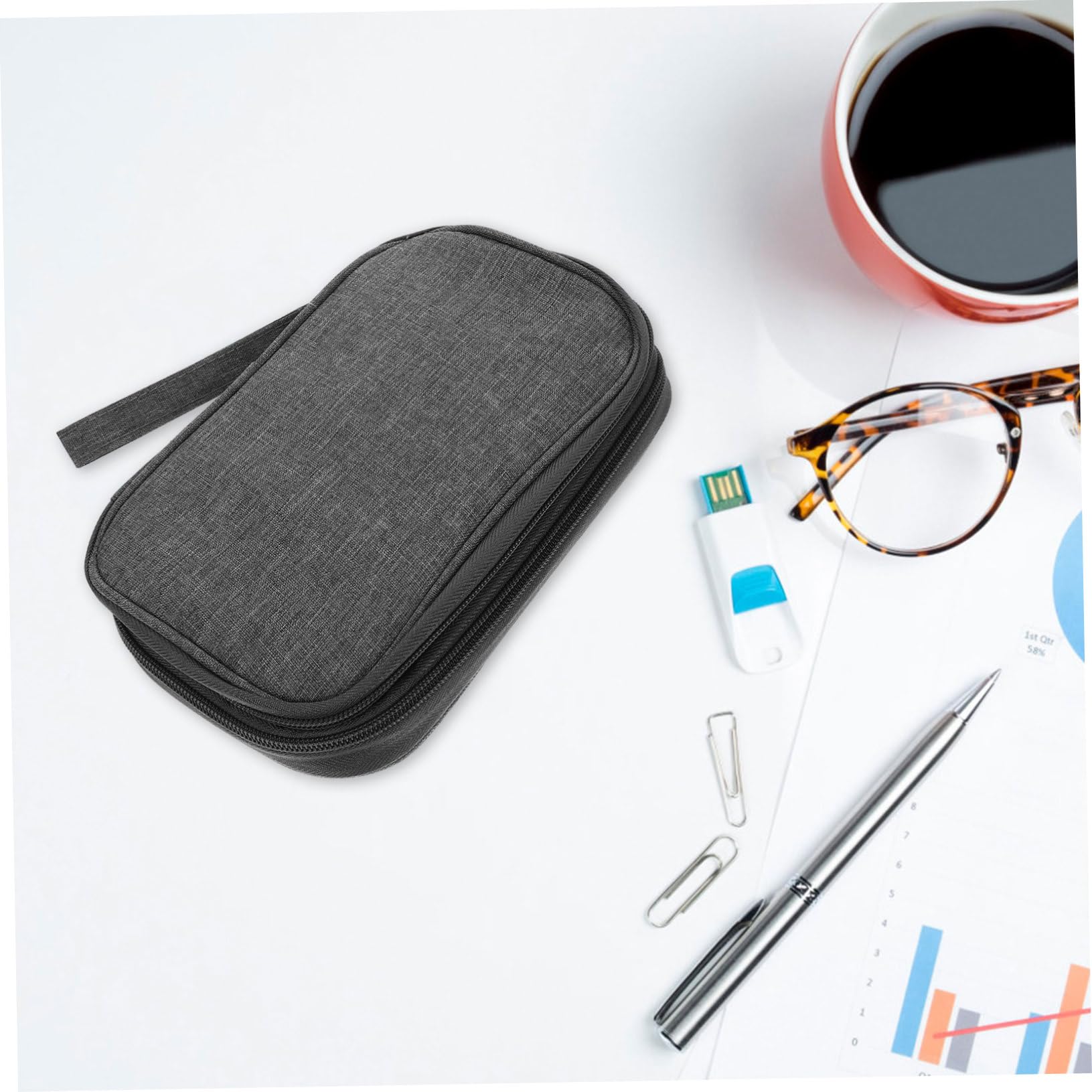 5 Stück Multifunktionale Kabel Organizer Tasche Elektronik Zubehör Aufbewahrung Reisebeutel mit Robustem Verschleißfestem Material Doppelter Schutz für Powerbank USB Kabel