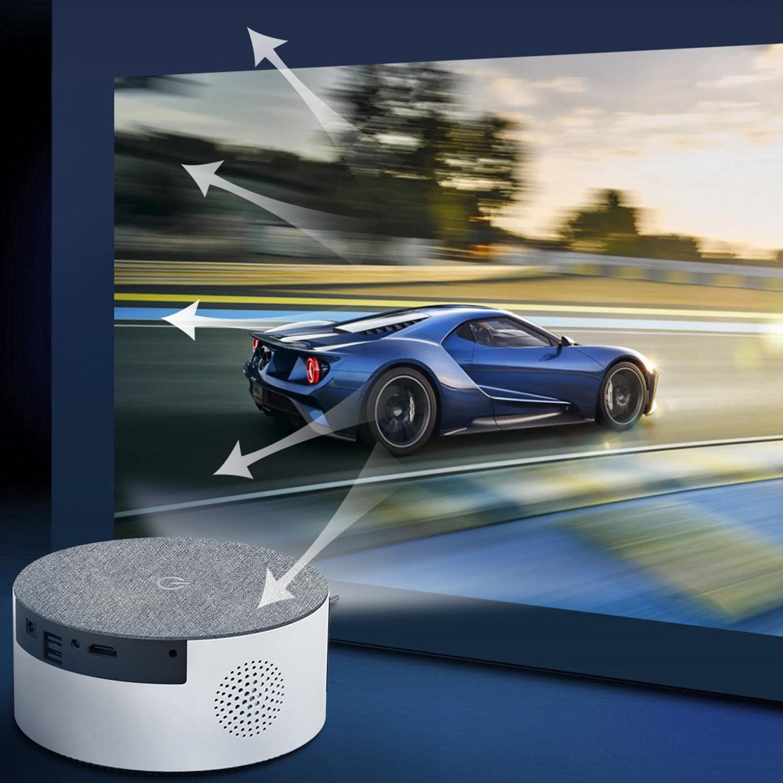 Vidéoprojecteur | Projecteur Portable 1080P Projecteur TV Stick | WiFi pour extérieur, lecteur vidéo multimédia Home Cinéma vidéoprojecteur pour Home Cinéma Audio Zoom