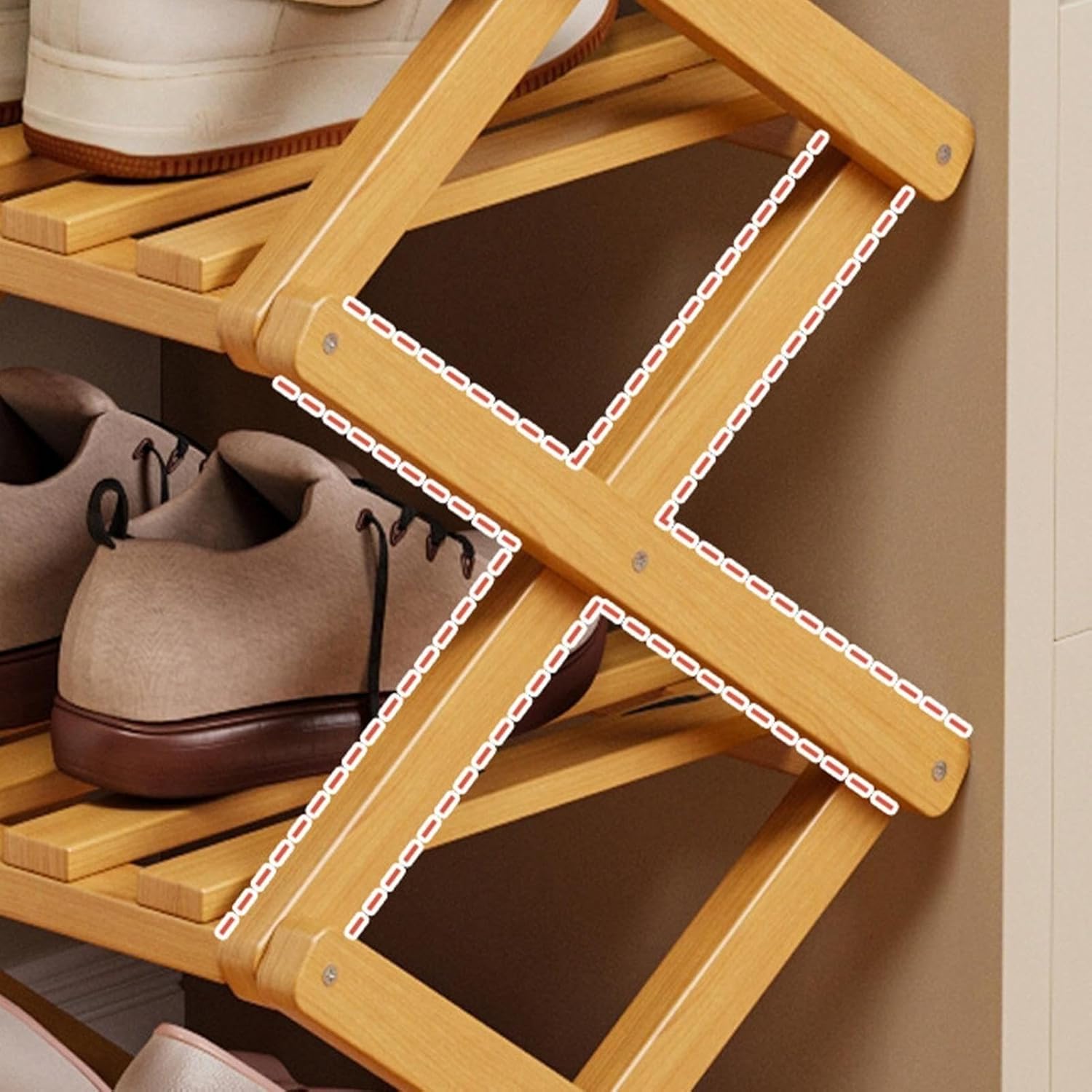 Multi-Tier Foldable Shoe Rack — Space-Saving Storage. Suitable for Bedrooms, Hallways, Garages, Bathrooms, Living Rooms, Apartments, and Student Dormitories.