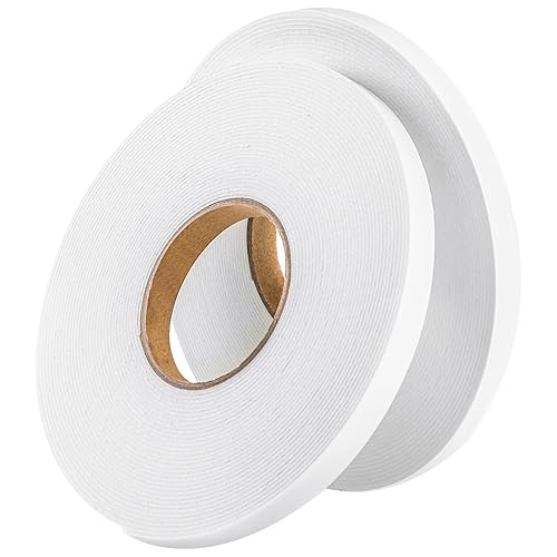Vista 13 de 2 rollos de cinta de doble cara blanca de espuma de polietileno, cinta adhesiva de montaje suave Blanco