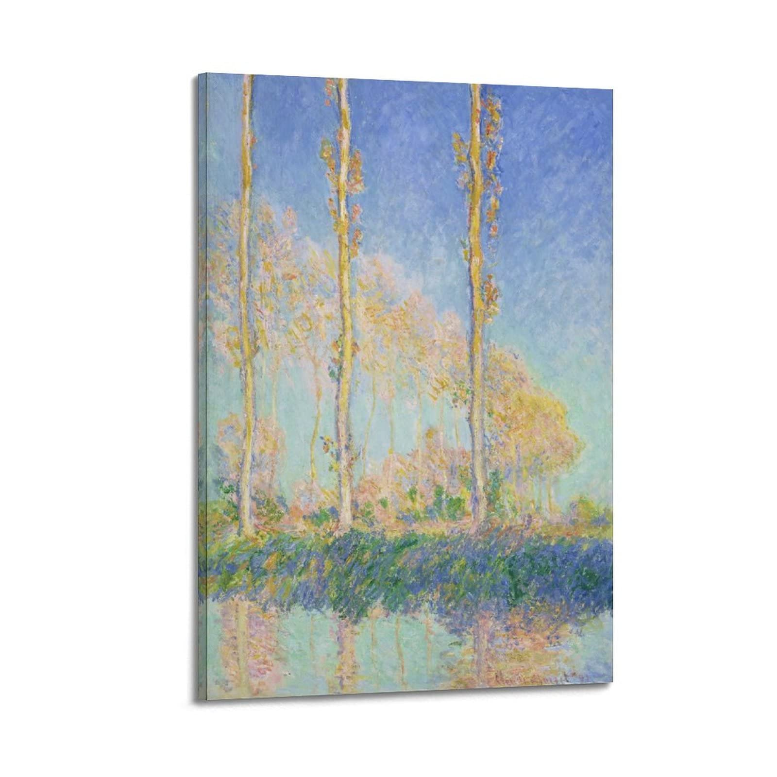 クロード・モネ、【日を浴びるポプラ並木】、希少な額装用画集より