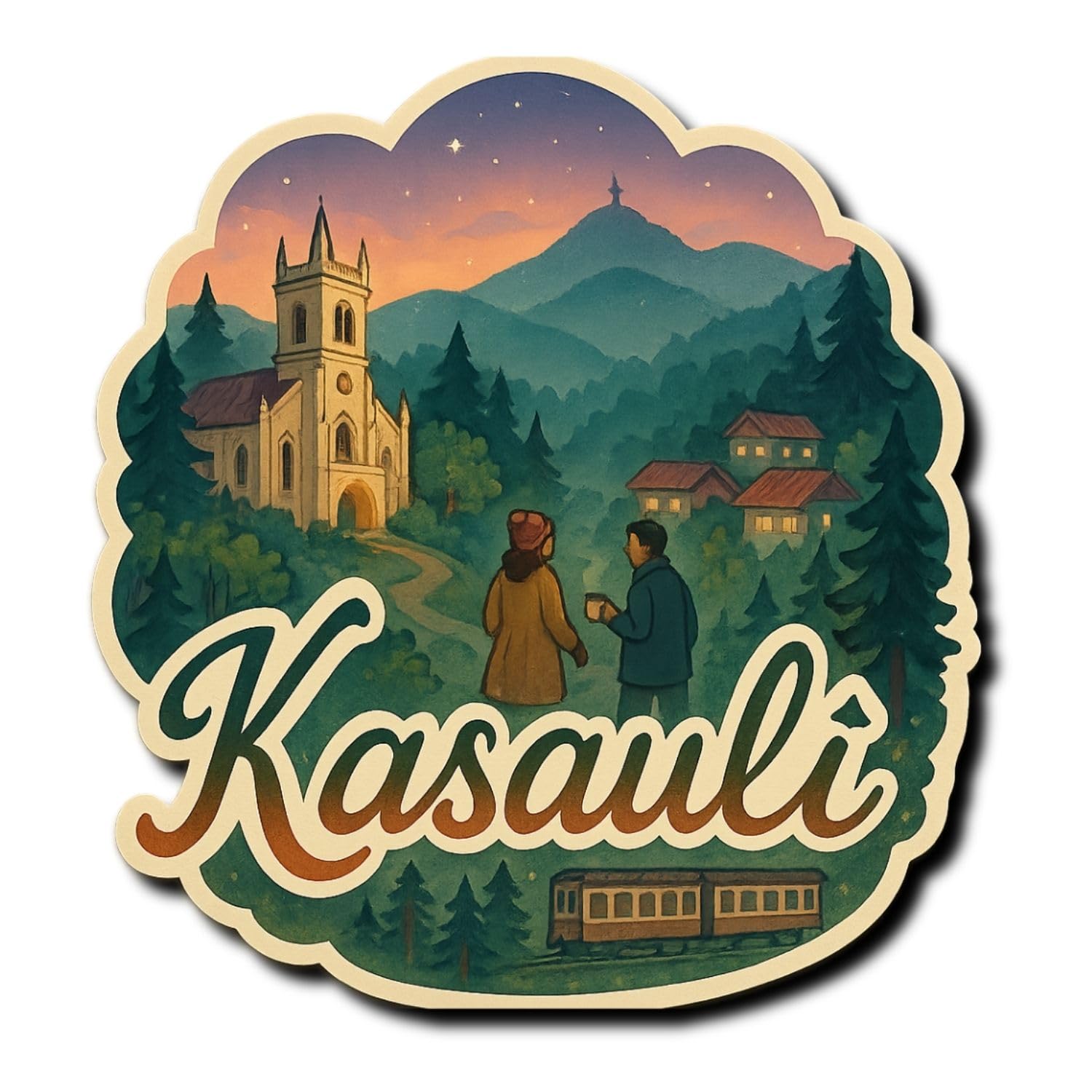 Kashmir Fridge Magnet - Stunning India Art -23 Kashmir Fridge Magnet - Stunning India Art -23