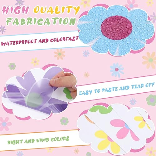 Miniatura 3 de Kisston 90 calcomanías de pared con diseño de margaritas, calcomanías de vinilo del alfabeto, calcomanías bohemias de margaritas, calcomanías