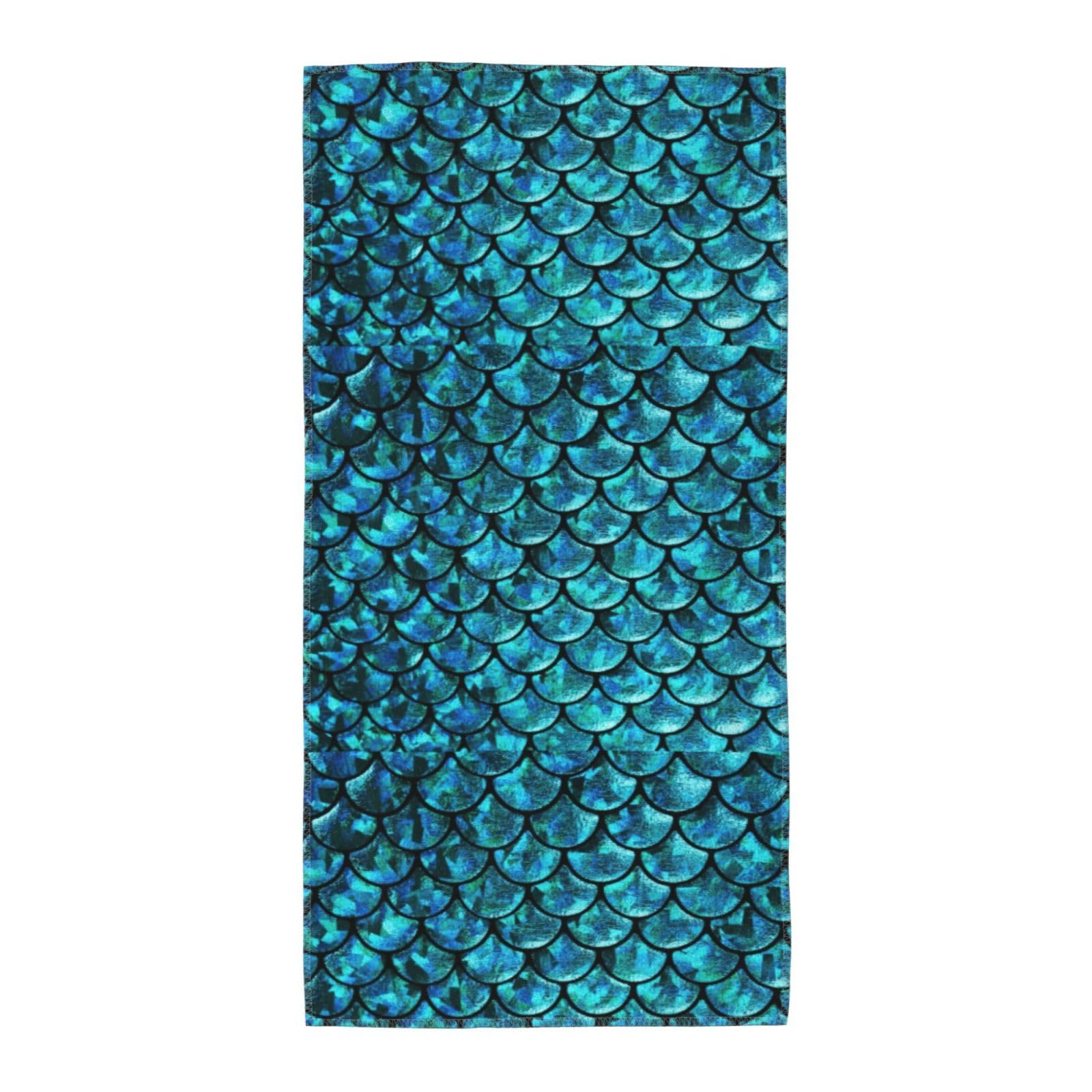 Cbaaghh Fish Scale. Print Towel, Towels Thick Face Towels Fast Drying Washcloth For Bath, Spa, Gym