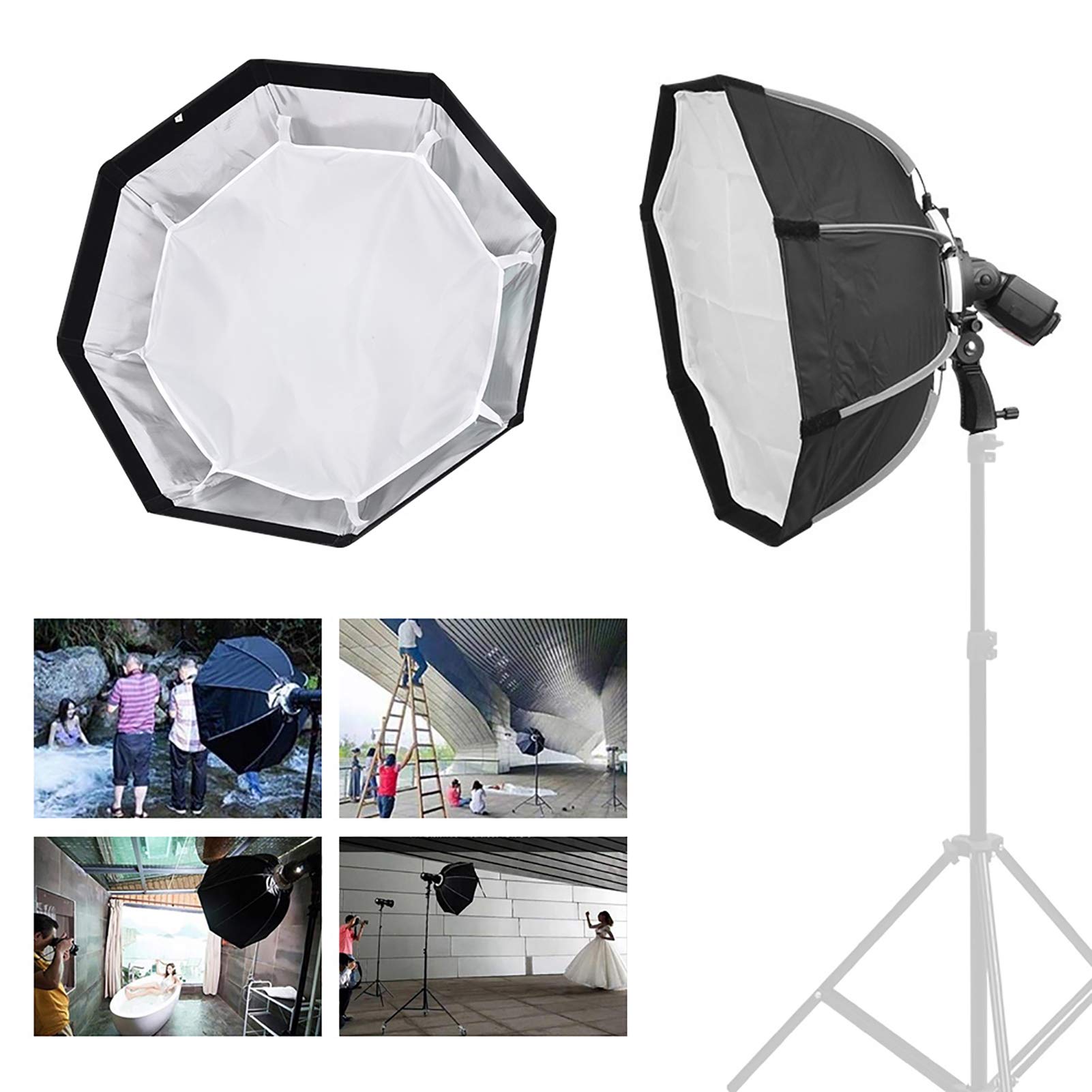 Zunate KS65 Przenośny Dyfuzor Oświetlenia Fotograficznego Softbox, Profesjonalna Składana Latarka Softbox 65 Cm z torbą do Przechowywania na latarkę do Aparatu prędkość światła