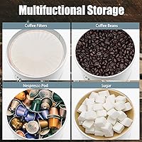 Vista 5 de Soporte para filtro de café esmaltado blanco con tapa, decoración rústica de granja de café envejecida