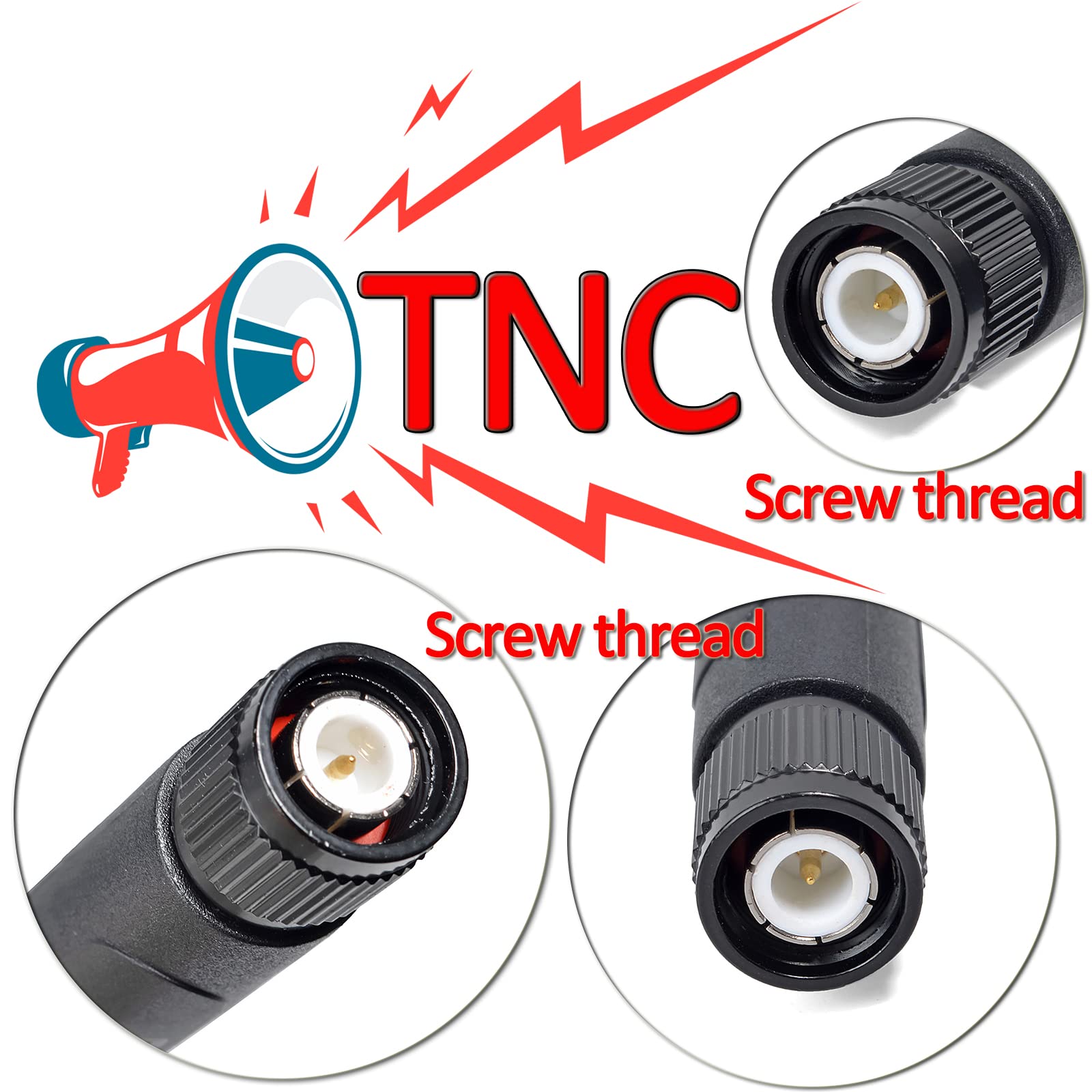 HYS 27Mhz TNC Amateur Antenna, CB Handheld/Portable Ham Radio with TNC for President Randy FCC/Randy II FCC Handheld CB-Way Radio