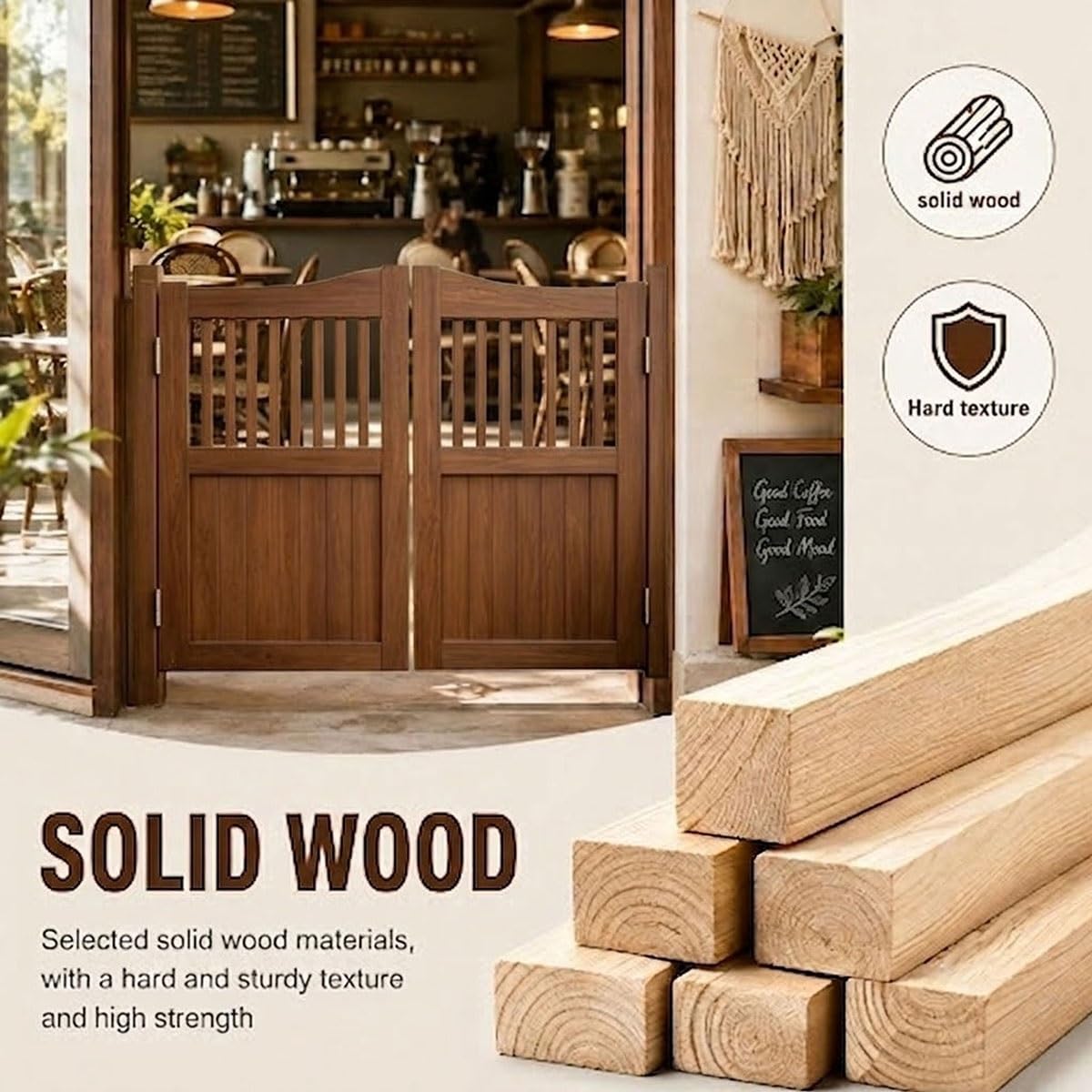 Générique Portes Intérieures Battantes Porte Saloon en Bois, Style Western Cowboy Porte De Séparation, Portes de Grange à Fermeture Automatique, Porte de Bar pour Escalier Salle De Bain Cuisine