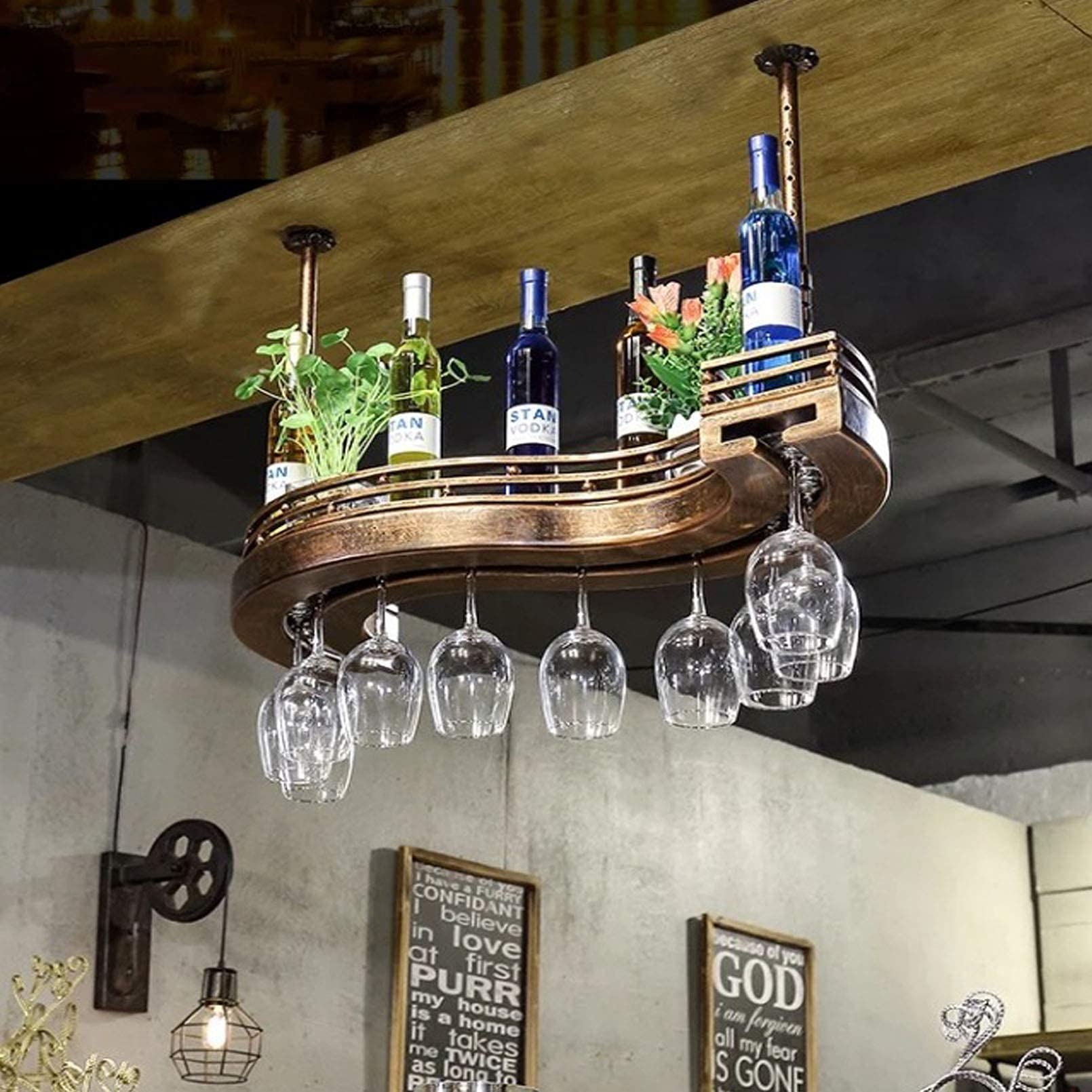 Porte-bouteille de vin plafond type S pour sublimer votre salle à manger
