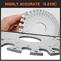 Vista 3 de ZeeDix Herramienta de medición de calibre de alambre (2 piezas) – Medidor redondo de doble cara de hoja de metal y calibre de espesor de hoja