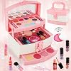 Vextronic Girl Makeup Toy Set Washable Kids Makeup Kit for Girls, Pretend Play Makeup Kit for Kids, Non-Toxic, Real Cosmetic Toy Beauty Set for Kids Birthday Gift