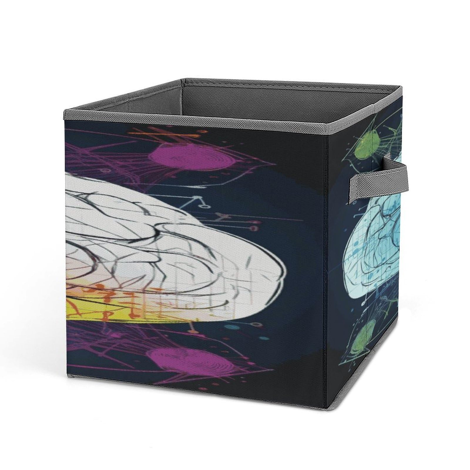 Fekiloot Style Geometry Brain Image With Science Storage Bins Storage Baskets