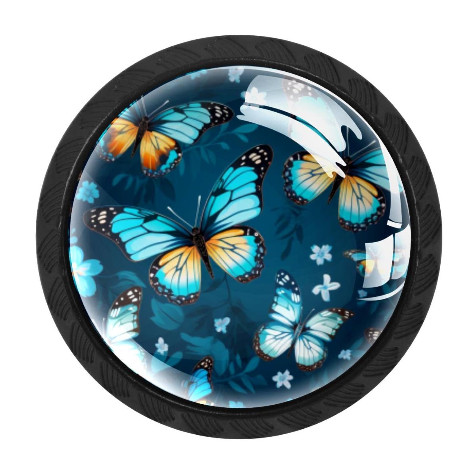 CHENZZZZ Colorful Butterfly Cabinet Knobs 4 Pieces Drawer Kitchen Cabinets Dresser Cupboard Wardrobe Unique Pulls Handles