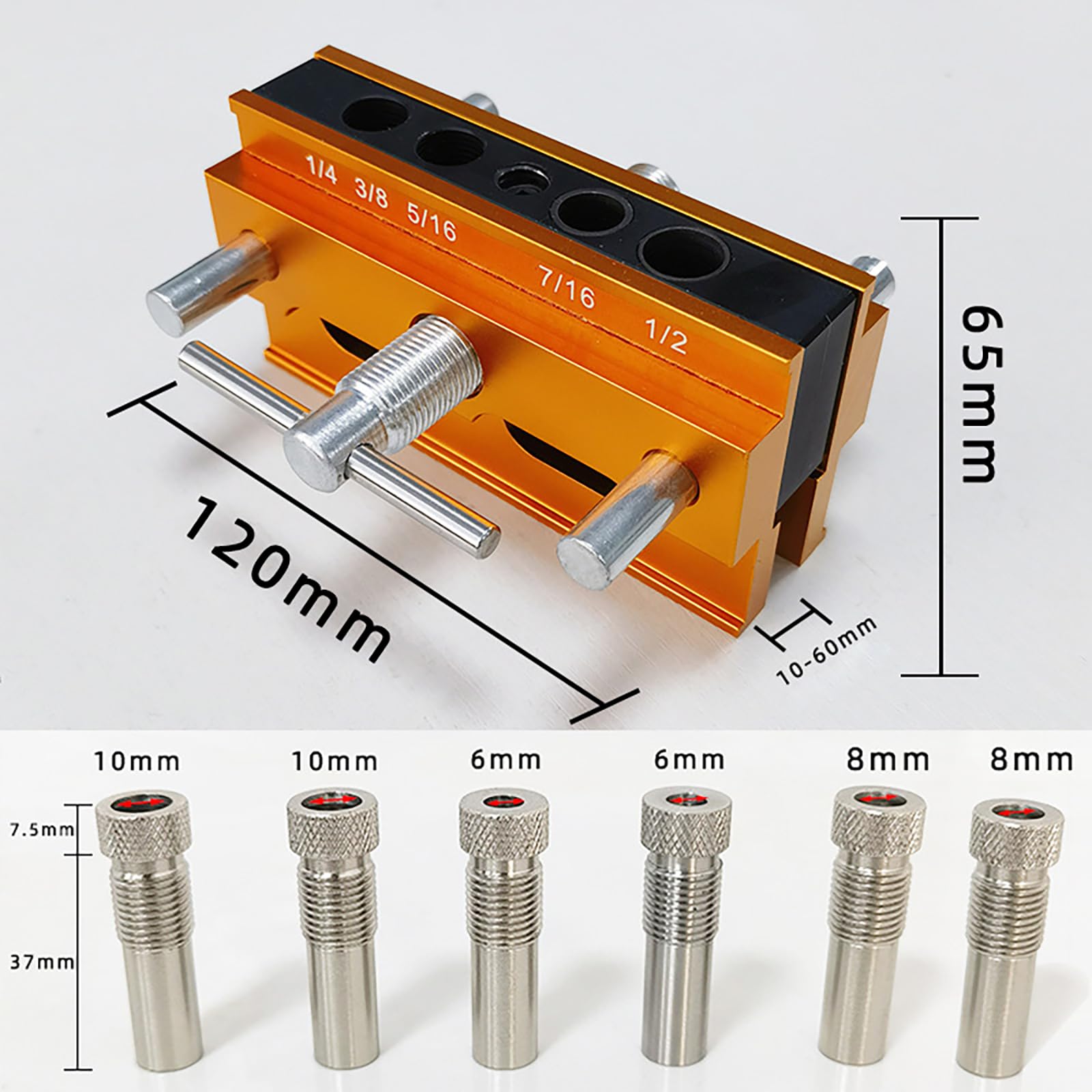 Kit di centraggio Doweling Jig Drill Jig per fori dritti Joiner Set Guida di perforazione Strumento elettrico Accessori Jigs Foro diritto Accessorio per foratura