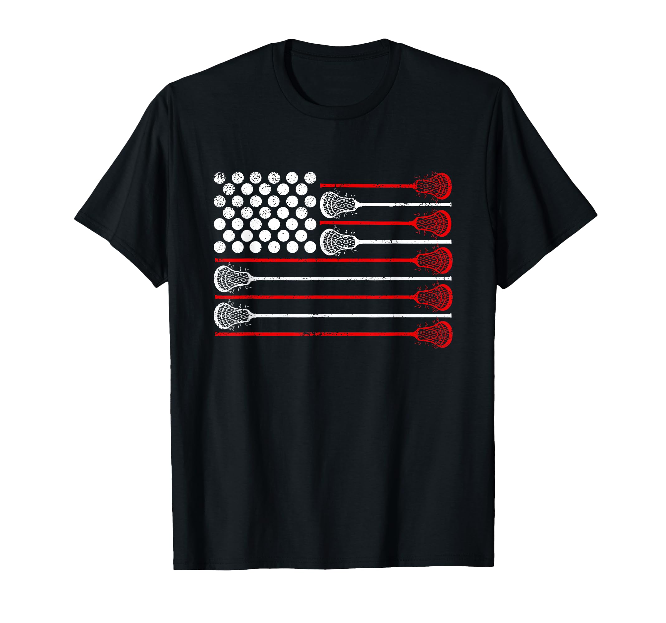 Patriotic USALacrosse USA Flag Lax T-ShirtOEKO-TEX STANDARD 100