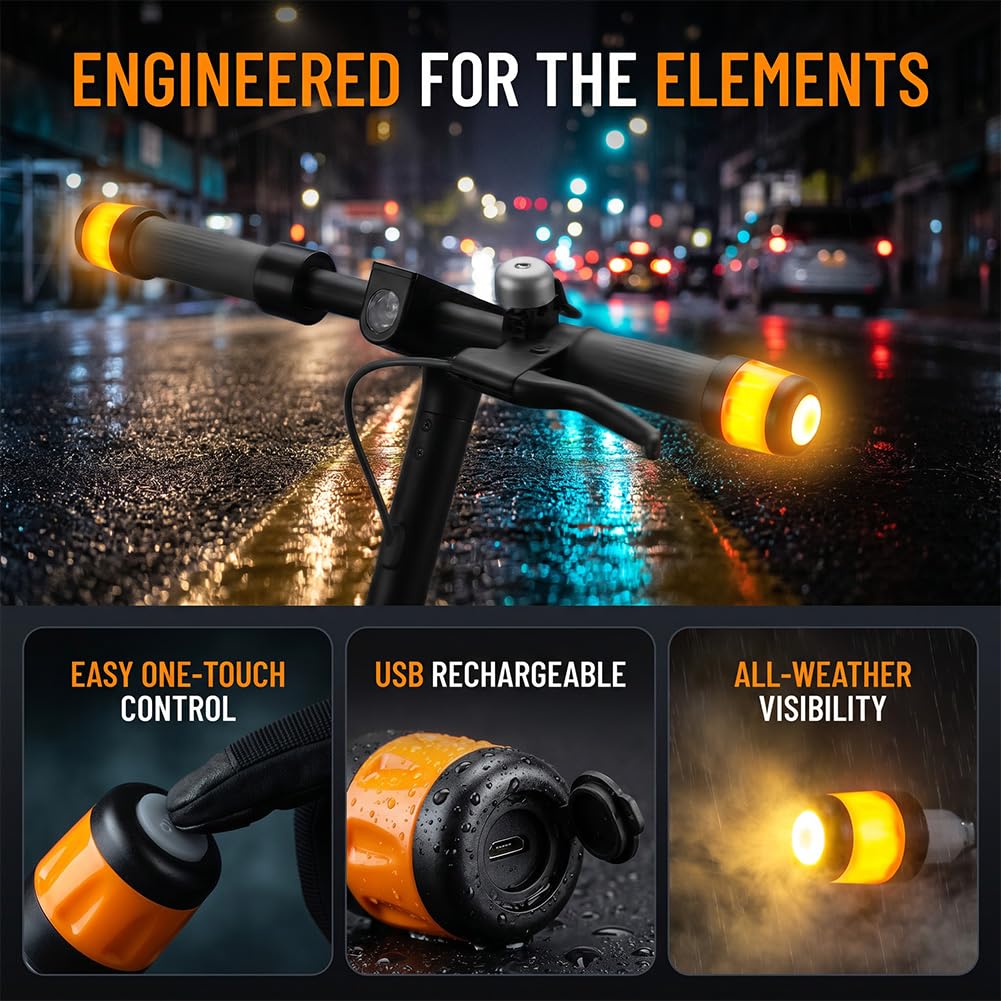 e Scooter Blinker nachrüsten Set, Blinker e Scooter, blinkers e Scooters nachrüsten, LED Handlebar Light Waterproof Electric Scooters Handlebar Plugs for Xiaomi Turn and Segway Ninebot