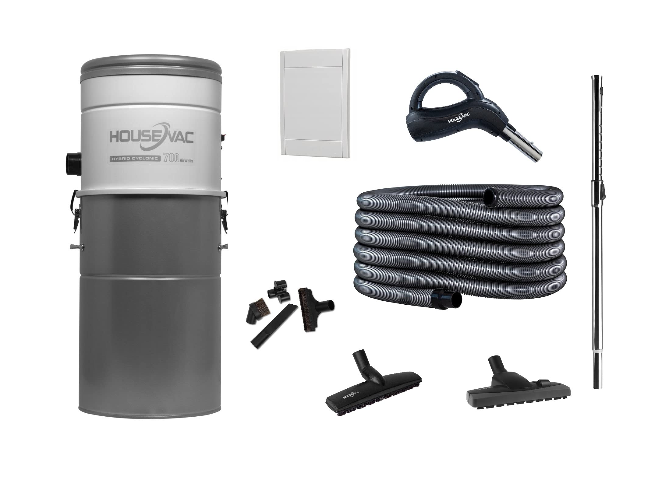 HV-700ST-35H Zentralstaubsauger Set mit Retraflex 2 Hybrid Filter System 1700W