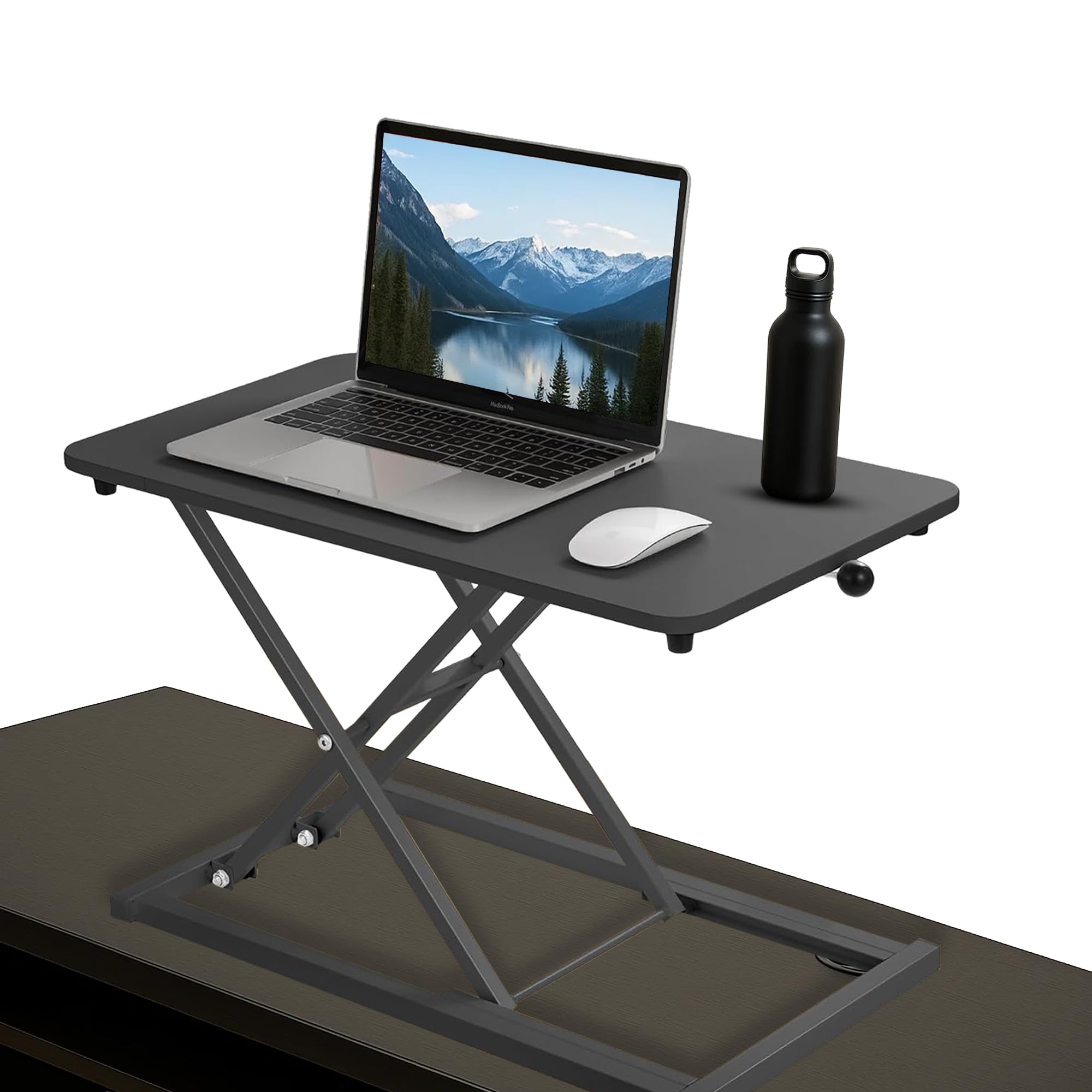 Photo 1 of **FOR PARTS ONLY/ HAS DAMAGED PIECES*** ANTHOSPACE Standing Desk Converter 23.6" x 13.4", Adjustable Height 2.4"–15.7", Sit Stand Converter with Sturdy Steel Frame, Ergonomic Standing Desk Topper & Monitor or Laptop Riser for Home Office
