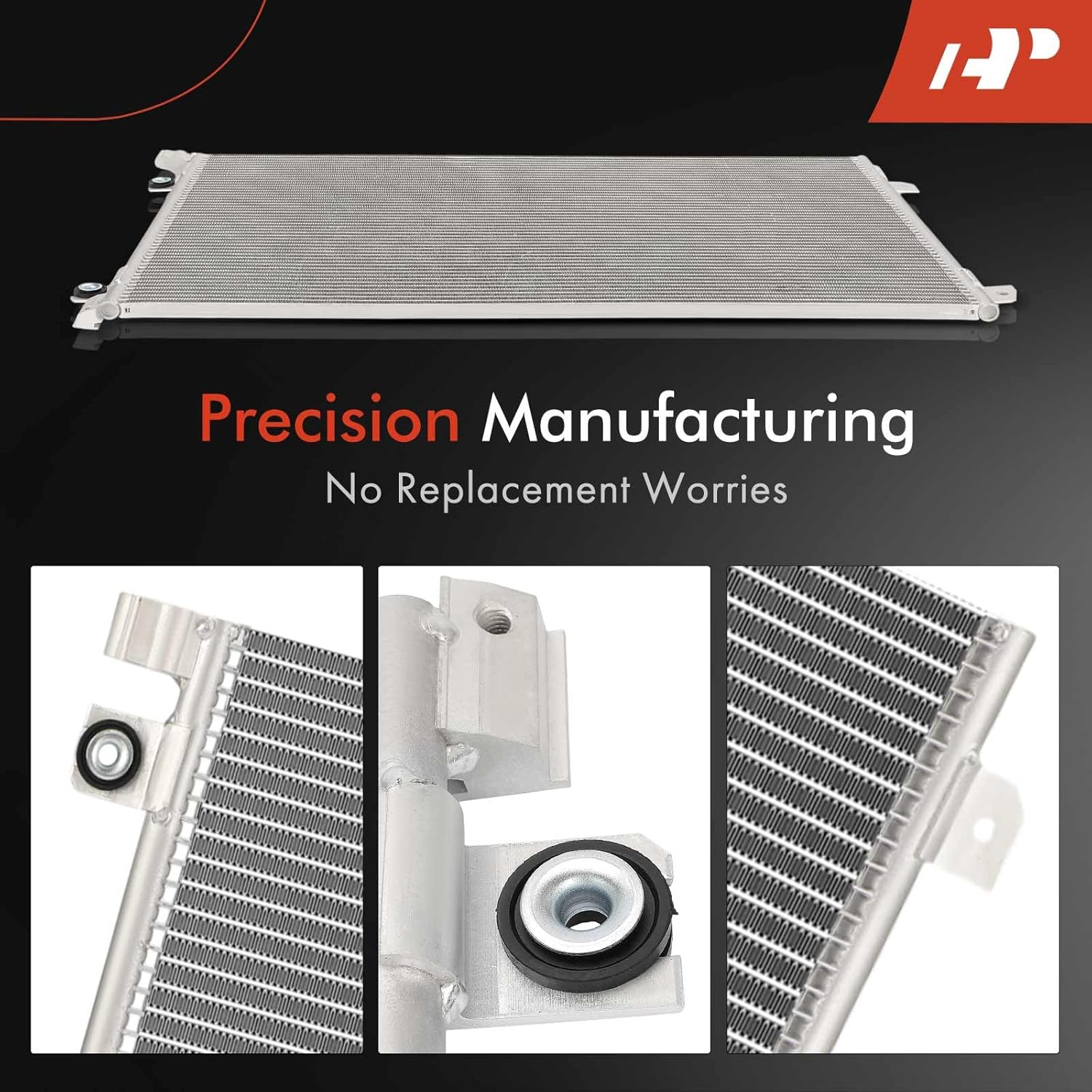 A-Premium Air Conditioning A/C Condenser Compatible with Kenworth 579 2022-2024, T680 2022-2024, T680E 2023 & Peterbilt 579 2022-2024