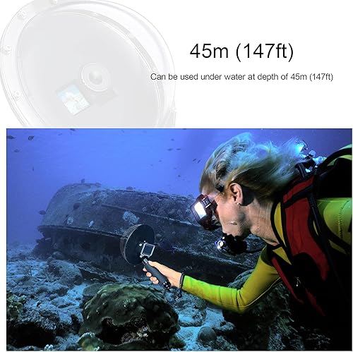 Miniatura 6 de Cúpula para DJI OSMO Action 1 Cámara 147 pies, impermeable, carcasa de puerto de cúpula subacuática 5050 HD, fotografía con mango flotante,