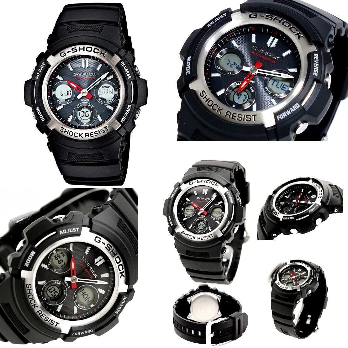 警察官 自衛隊 G-SHOCK 200m防水 電波ソーラー アナデジ プラベルトウォッチ メンズ向（AWGM100-1A　AWGM100B-1A） (AWGM100-1A（シルバー）) Amazon.co.jp: 警察官 自衛隊 G-SHOCK 20気圧防水 電波ソーラー