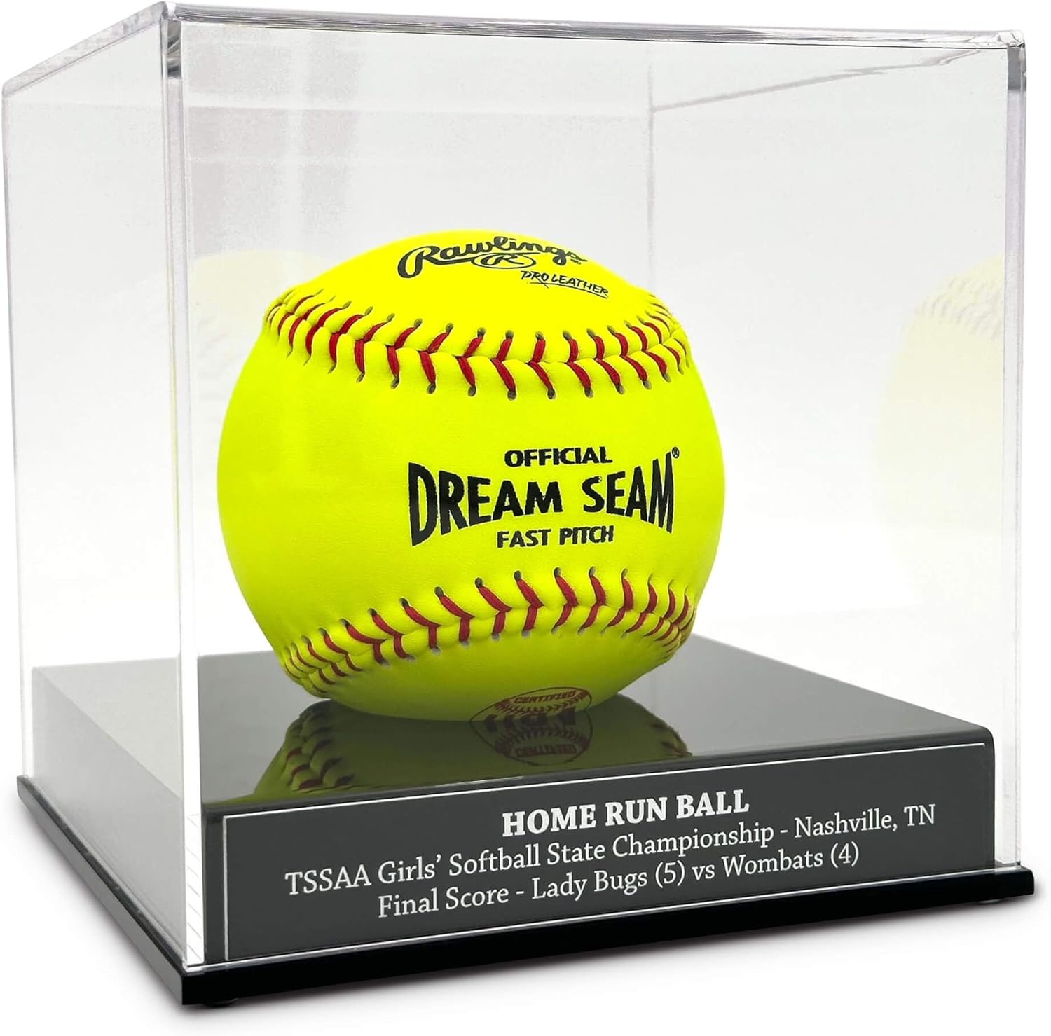 FANTASYJOCKS Custom Acrylic Softball Display Case - Includes Laser Engraving