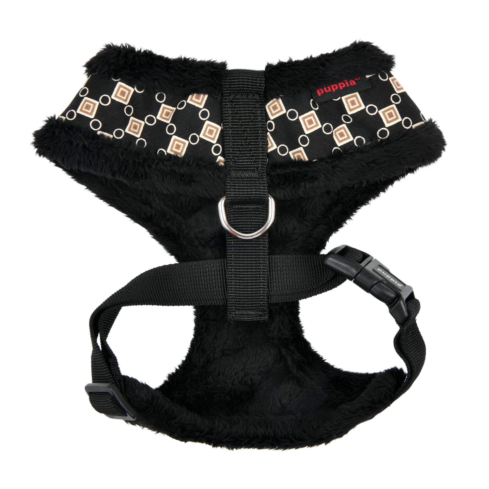 Puppia Jace Dog Harness Head Warm Winter Diamond Pattern Adjustable Chest for Small Medium Dog Black M, Black_Jace - Image 2