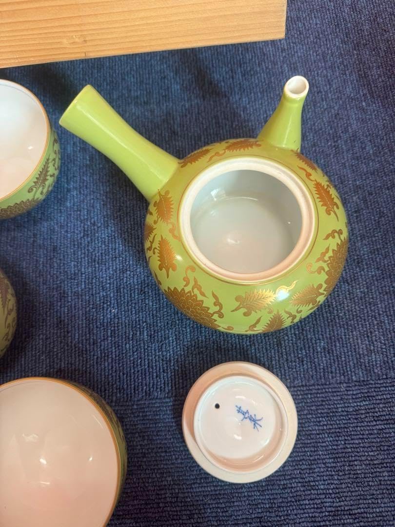 清水焼 手描き 秀峰 緑 交趾(こうち) 夫婦茶碗 お茶碗 Amazon.co.jp