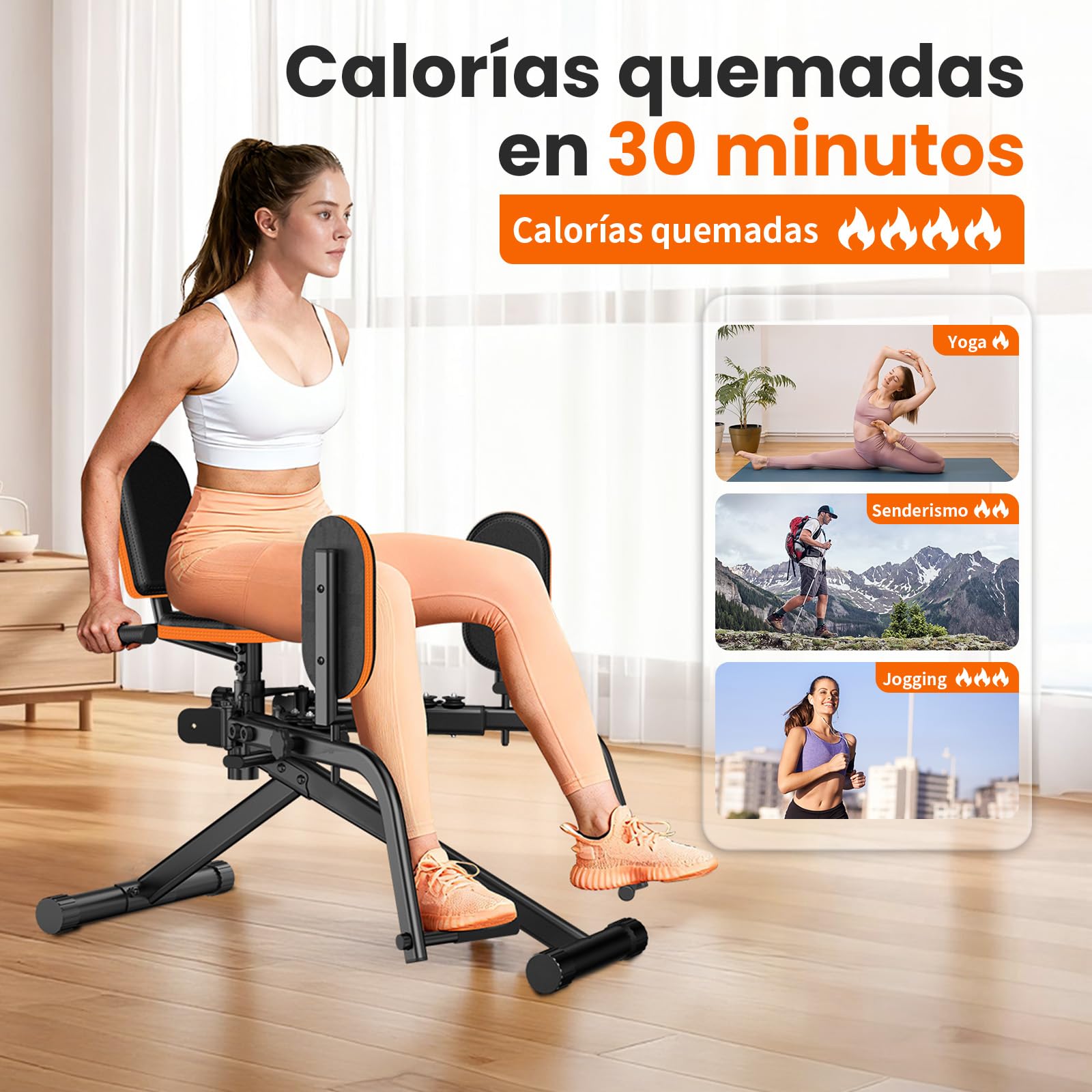 HXD-ERGO Máquina de Abductores y Muslos, Kegel Trainer para Hombres y Mujeres, Resistencia Ajustable, Fortalecedor de Glúteos, Caderas y Piernas, Compacto para Casa